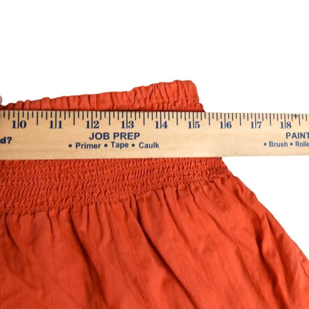 Roxy Y2K Flowy Layered Mini Skirt Lace Cotton Orange Beachy Medium